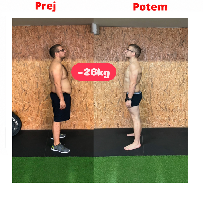 Anže — primerjava pred in po, minus 26 kg