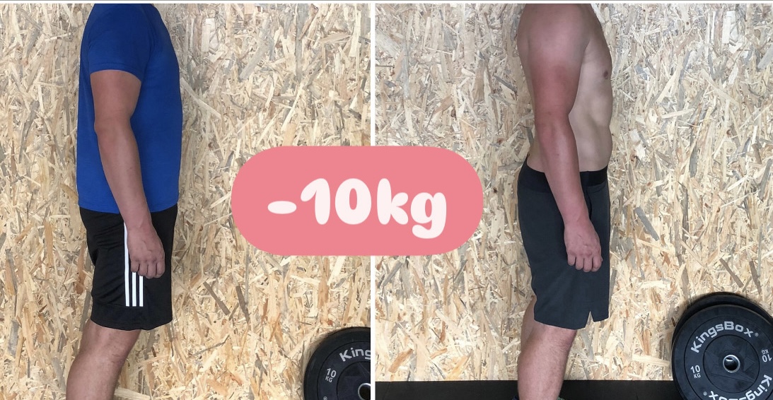 Stranka Švic Placa — primerjava pred in po, minus 10 kg
